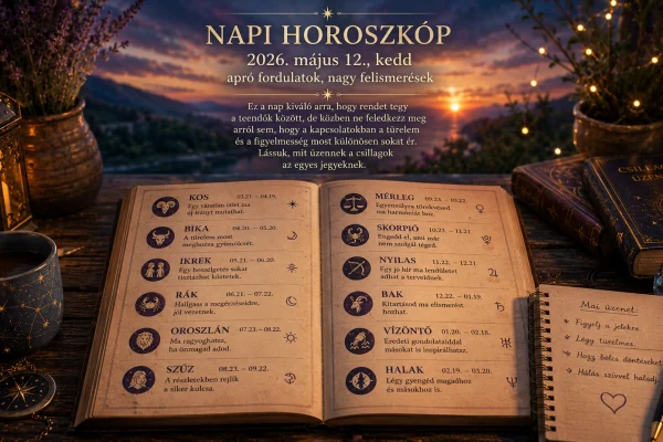 Napi horoszkóp – 2026. május 12., kedd: apró fordulatok, nagy felismerések