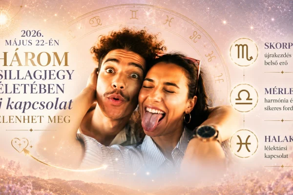 2026. május 22-én három csillagjegy életében új kapcsolat jelenhet meg