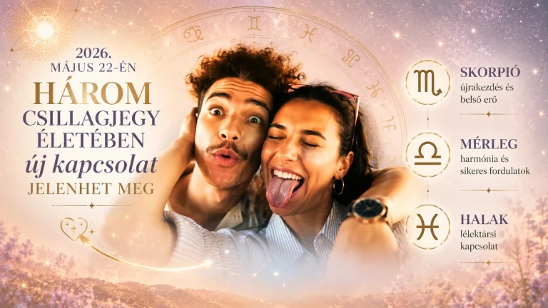 2026. május 22-én három csillagjegy életében új kapcsolat jelenhet meg