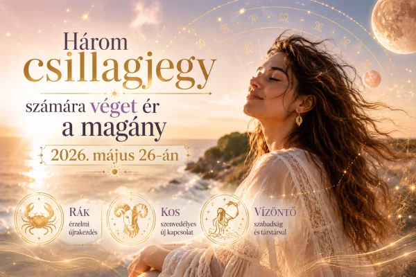 Három csillagjegy számára véget ér a magány 2026. május 26-án