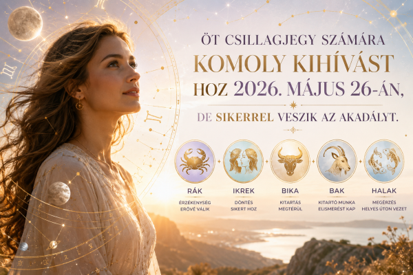 Öt csillagjegy számára komoly kihívást hoz 2026. május 26-án, de sikerrel veszik az akadályt